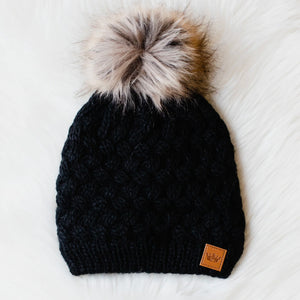 black out pom hat