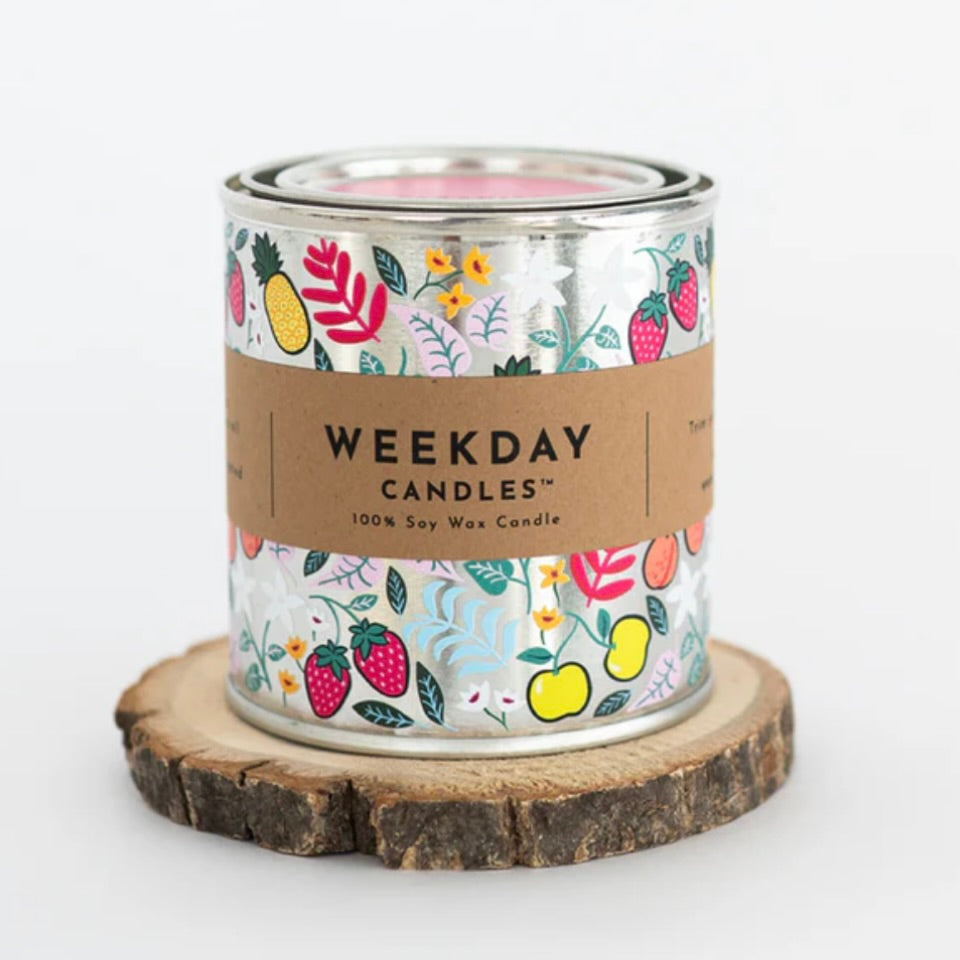 paradise paint tin candle