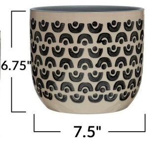 7.5" patterned planter