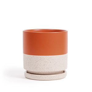 6.5" rust white sesame momma pot