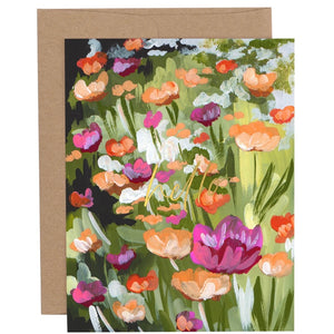 poppy field hello greeting card