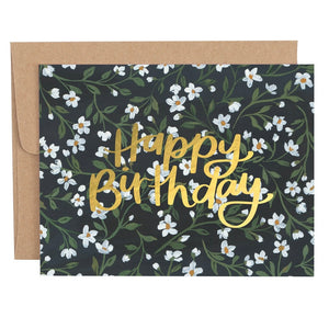 vintage floral birthday card