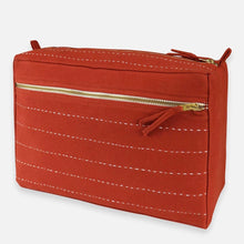 Load image into Gallery viewer, rust large pin stitch toiletry bag
