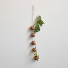 Load image into Gallery viewer, stoneware hanging vases w/jute rope hanger
